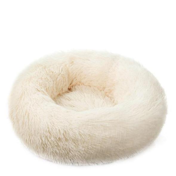 Photo 1 of Calming Dog Bed Cat Bed, Washable Round Dog Bed - 30 inches Anti-Slip Faux Fur Donut Cuddler Cat Bed for Medium Dogs - Fits up to 45 lbs - Waterproof Bottom (2 pack) (white and grey)