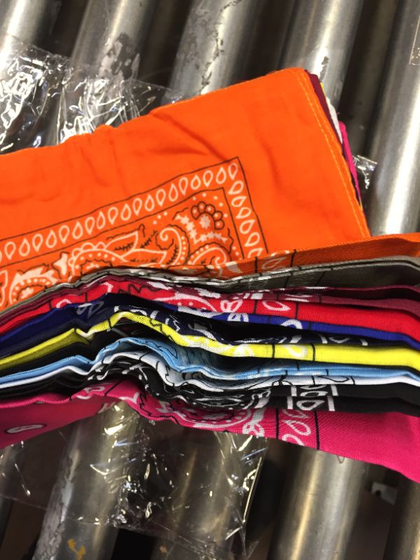 Photo 2 of Lightweight Multicolored Cotton Bandana 12 Pack
