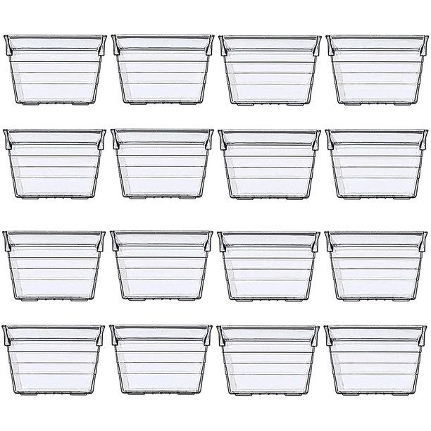 Photo 1 of 18 PCS Clear Plastic Drawer Organizer Trays, Square Layout Storage Set for Makeup Dresser,Office and Kitchen Utensils,Jewelries and Gadgets
