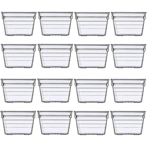 Photo 1 of 18 PCS Clear Plastic Drawer Organizer Trays, Square Layout Storage Set for Makeup Dresser,Office and Kitchen Utensils,Jewelries and Gadgets
