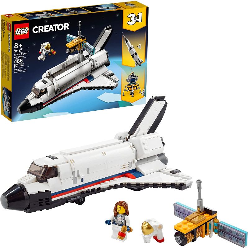 Photo 1 of LEGO Creator 3in1 Space Shuttle Adventure 31117 Building Kit; Cool Toys for Kids Who Love Rockets and Creative Fun; New 2021 (486 Pieces)
