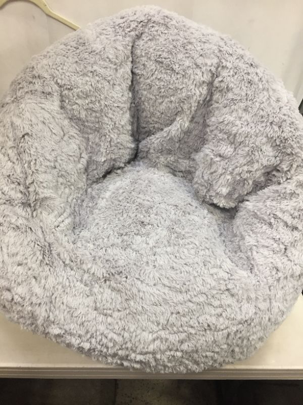 Photo 4 of Delta Children Cozee Fluffy Chair, Kid Size (for Kids Up to 10 Years Old), Grey
