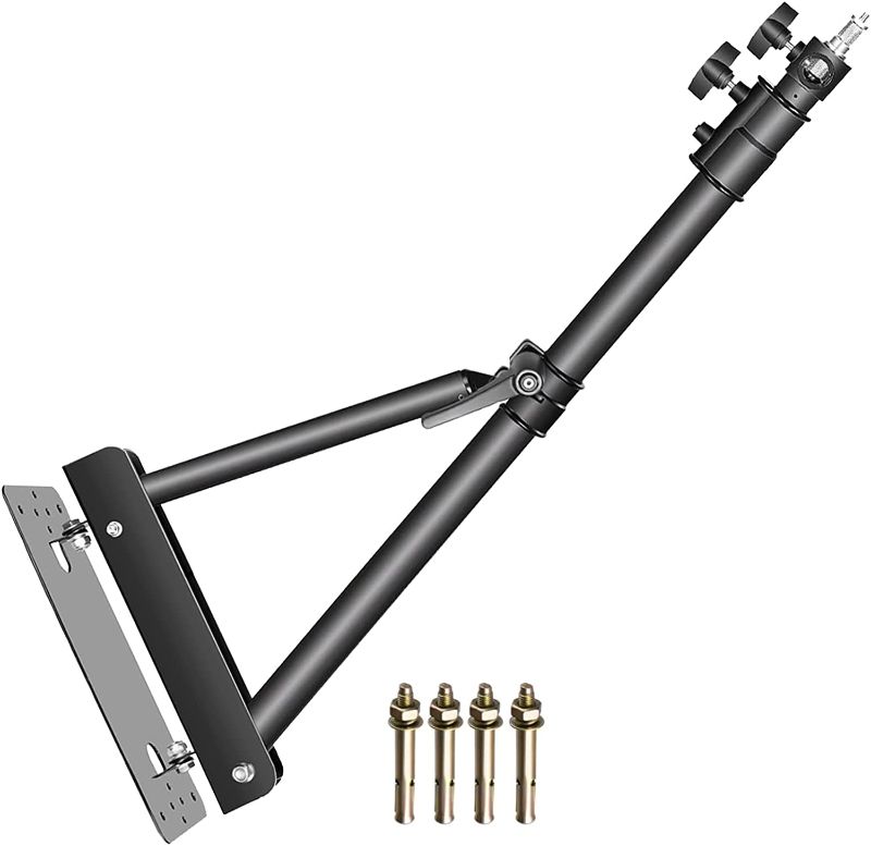 Photo 1 of 4.3ft/130cm Wall Mount Triangle Boom Arm, 180º Flexible Rotation, Save Space, for Ring Light, Photography Strobe Light, Monolight, Softbox, Umbrella and Reflector
