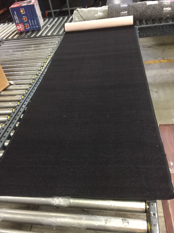 Photo 1 of 2ft 8inch x 10ft long blag hall runner rug --color black by ottohome collection 