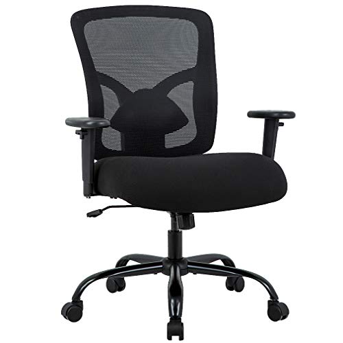 Photo 1 of Big and Tall Office Chair 400lbs Desk Chair Mesh Computer Chair with Lumbar Support Wide Seat Adjust Arms Rolling Swivel High Back Task Executive Ergonomic Chair for Women Men, Black