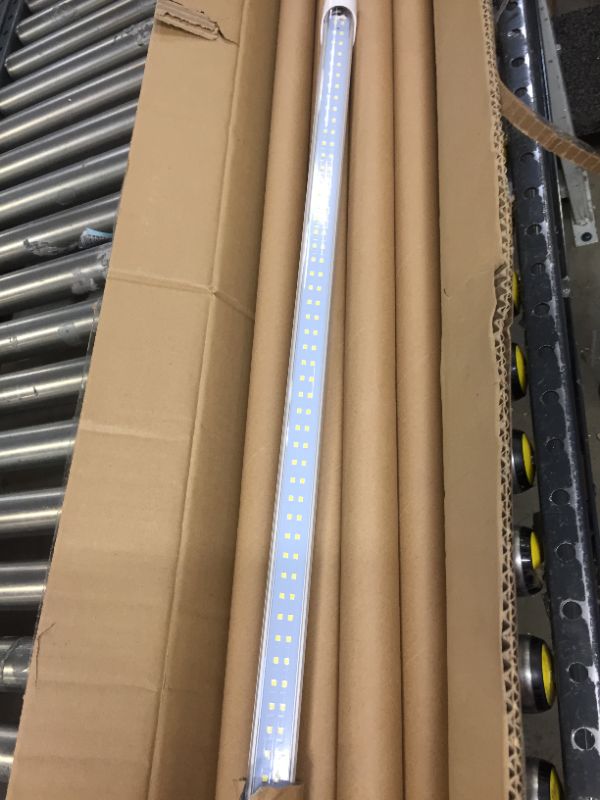Photo 1 of 8FT LED Shop Light 72W 7200LM, AC85-277V 6000K Dual Row V Shape Integrated LED Tube Light for Supermarket Parking Place 12 Pack 