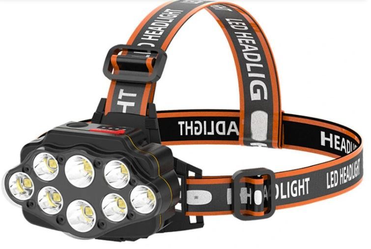 Photo 1 of 3 Pack 4-Modes 8*XPG LED Headlamp USB Rechargeable Long Shoot Camping Head Light 18650 Fishing Lantern Waterproof Head Torch Flashlight  Black