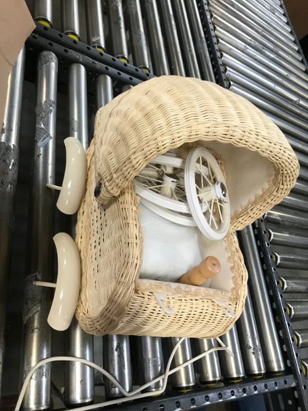 Photo 3 of Small Foot Toys - Baby Doll Classic Vintage Wicker Pram