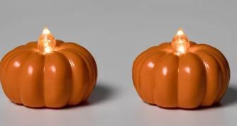 Photo 1 of 2pk LED Pumpkin Shaped Halloween Tea Lights - Hyde & EEK! Boutique™