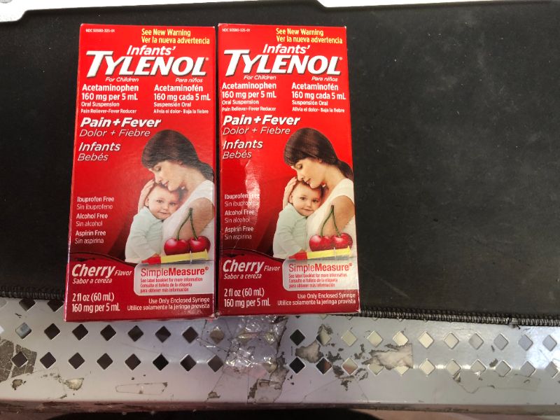 Photo 3 of Infants' Tylenol Acetaminophen Liquid Medicine, Cherry, 2 fl. oz 2 PK Expires 3/22