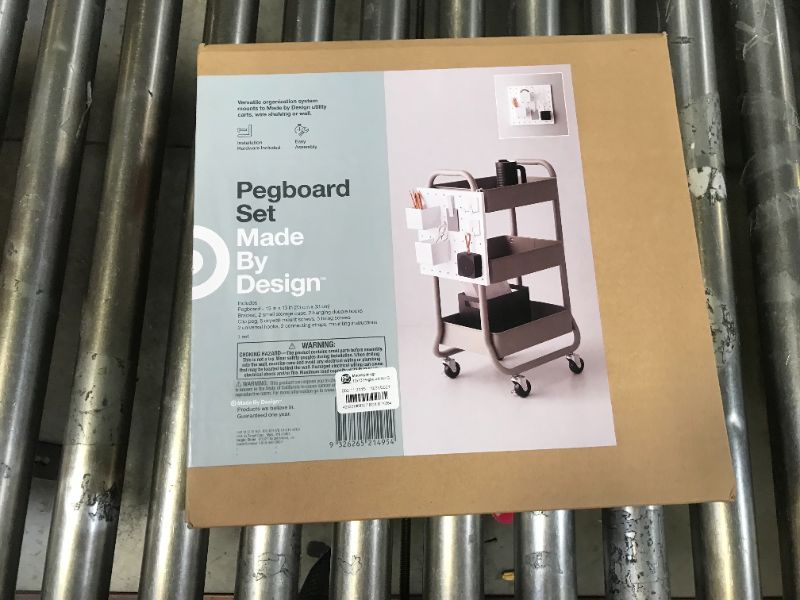 Photo 3 of 13"x13" Pegboard Set with Accessories Gray - Made By Design™
