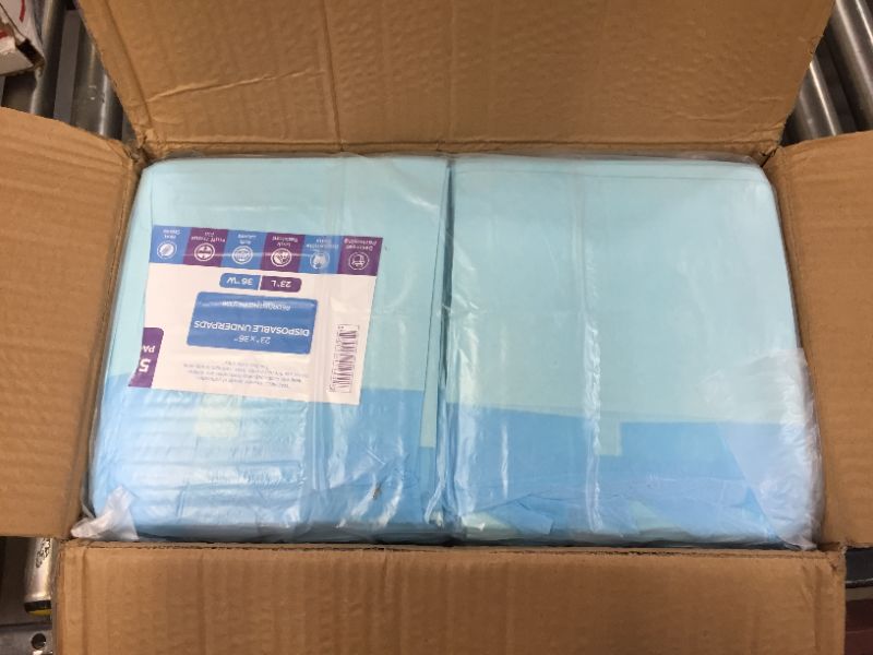 Photo 4 of Disposable Underpads 23”x36” [150-Pads] Moderate Absorbency Chux Incontinence Bed Pads, Quilted Fluff, Pet Training Pads Large (Packed 3 x 50 Per Case)
