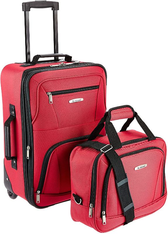 Photo 1 of Rockland 2-Piece Wheeled Luggage Set, Red,
