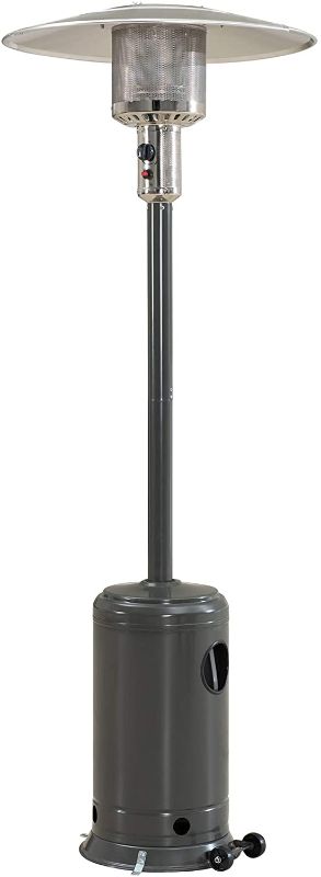 Photo 1 of 46,000 BTU Propane Patio Heater with Wheels - Slate Gray Outdoor 62108