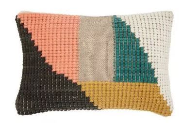 Photo 1 of 14"x20" Oversize Life Styles Woven Geometric Lumbar Throw Pillow - Mina Victory