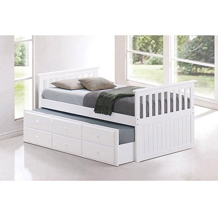 Photo 1 of BOX 1  OF 4 Broyhill Kids Marco Island Twin Captain;s Bed with Trundle Bed and Drawers, White BOX 1 of 4