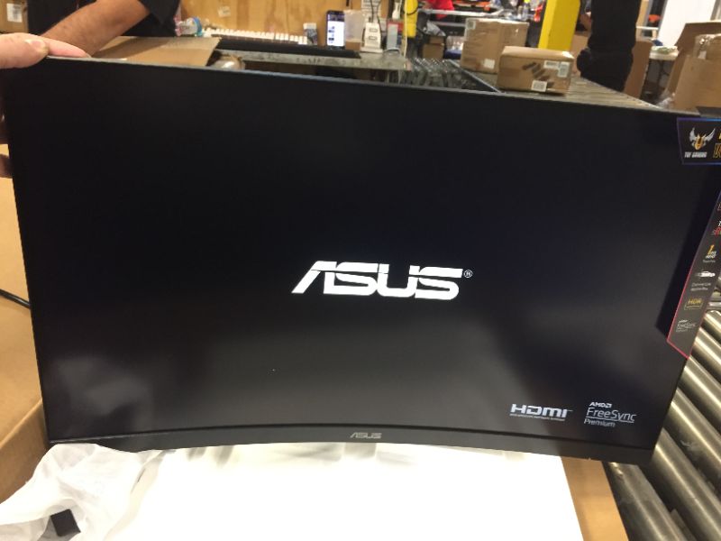 Photo 1 of ASUS TUF Gaming 27" 1440P HDR Curved Monitor (VG27WQ1B) - QHD (2560 x 1440), 165Hz (Supports 144Hz), 1ms, Extreme Low Motion Blur, Speaker, FreeSync Premium, VESA Mountable, DisplayPort, HDMI , BLACK