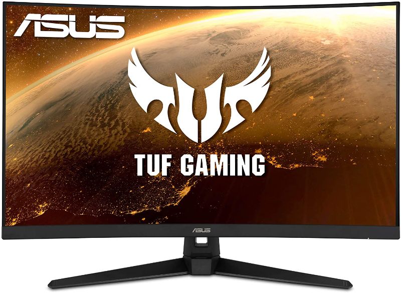 Photo 1 of ASUS TUF Gaming 32" 1080P Curved Monitor (VG328H1B) - Full HD, 165Hz (Supports 144Hz), 1ms, Extreme Low Motion Blur, Speaker, Adaptive-Sync, FreeSync Premium, VESA Mountable, HDMI, Tilt Adjustable