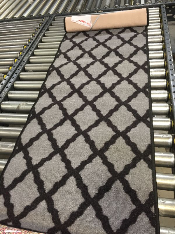 Photo 1 of 20in by 50in Area Runner Rug Black and Grey 