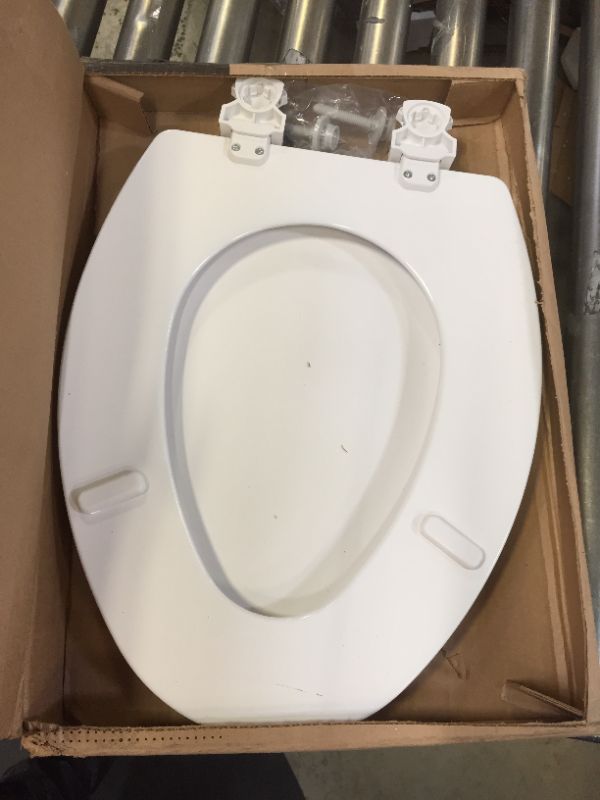 Photo 3 of Bemis 1500EC 390 Lift-Off Wood Elongated Toilet SEAT, Cotton White