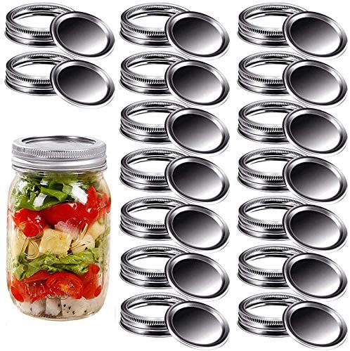 Photo 1 of 24 Pack Canning Jar Lids and Bands for Regular Mouth Mason Jars