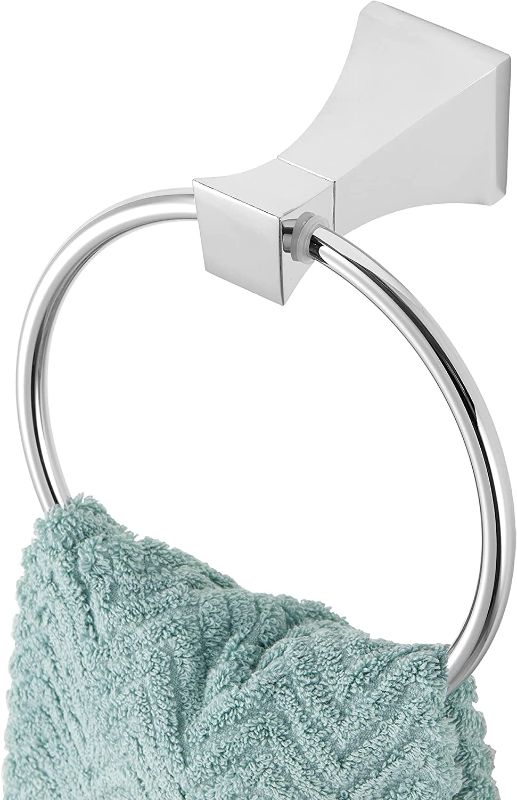 Photo 1 of 2 PACK 
HILLYWILLY Hand Towel Holder - Premium Wall Mount Hand Towel Ring for Bathroom, Bathroom Accessories (Chrome)
