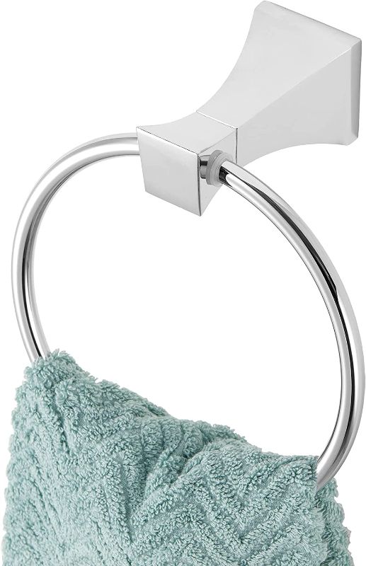 Photo 1 of 2 PACK 
HILLYWILLY Hand Towel Holder - Premium Wall Mount Hand Towel Ring for Bathroom, Bathroom Accessories (Chrome)