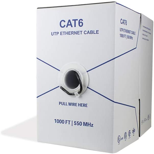 Photo 1 of BV-Tech Cat6 Riser (CMR), 1000ft, 23AWG 4 Pair Solid Bare Copper, 550MHz, (UTP), ETL Listed, UL Listed, Bulk Ethernet Cable, Black
