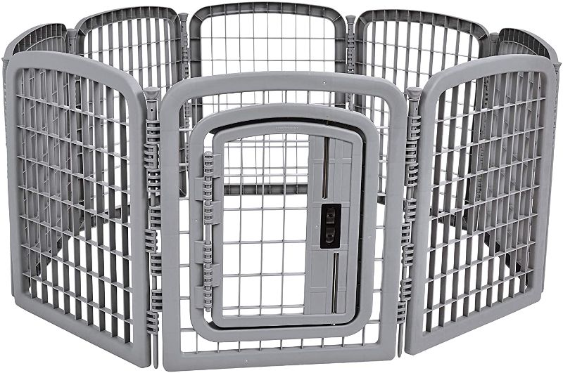 Photo 1 of Amazon Basics 8-Panel Plastic Pet Pen Cage Playpen
