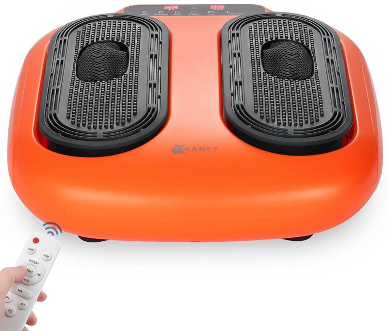 Photo 1 of Kanff Electric Foot Circulation Massager Vibrator with Rotating Acupressure Heads & Remote for Multi Relaxations and Pain Relief, Orange

//TESTED AND FUNCTIONAL 
