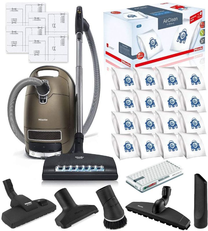 Photo 1 of Miele Complete C3 Brilliant Canister HEPA Vacuum Cleaner + SEB-236 Powerhead Bundle - Includes Miele Performance Pack 16 Type GN AirClean Genuine FilterBags + Genuine AH50 HEPA Filter
AS IS USED, MISSING PACK OF 16 AIRCLEAN FILTER BAGS AND AH50 HEPA FILTE