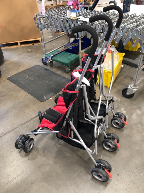 Photo 4 of Dream On Me Twin Stroller, Red AS IS USED