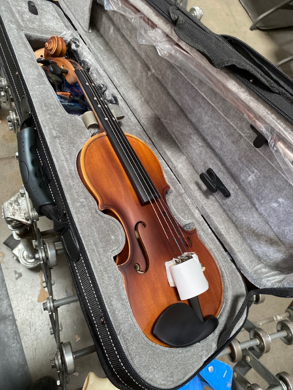 Photo 2 of Eastar 3/4 Violin Set Fiddle EVA-3 Matte for Kids Beginners Students with Hard Case, Rosin, Shoulder Rest, Bow, and Extra Strings (Imprinted Finger Guide on Fingerboard)
