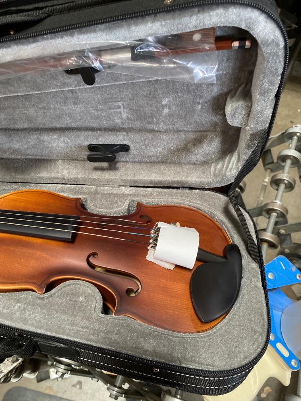 Photo 3 of Eastar 3/4 Violin Set Fiddle EVA-3 Matte for Kids Beginners Students with Hard Case, Rosin, Shoulder Rest, Bow, and Extra Strings (Imprinted Finger Guide on Fingerboard)
