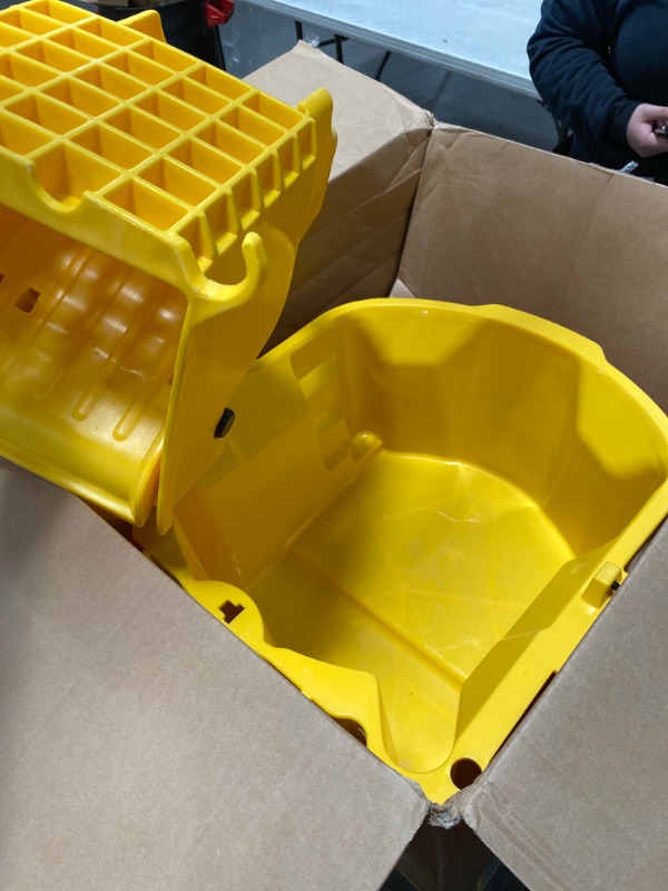 Photo 2 of Genuine Joe GJO02347 Side Press Wringer Mop Bucket, Yellow
