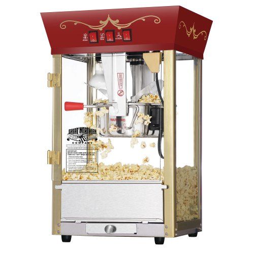 Photo 1 of Great Northern Popcorn Red Antique Style Popcorn Popper Machine, 8 Ounce