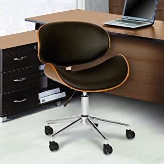 Photo 1 of Armen Living Daphne Office Chair in Black Faux Leather