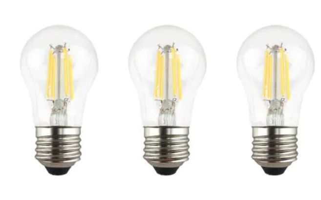 Photo 1 of 60-Watt Equivalent A15 Dimmable Clear Glass Filament LED Vintage Edison Light Bulb in Bright White (3-Pack)
4 pack box