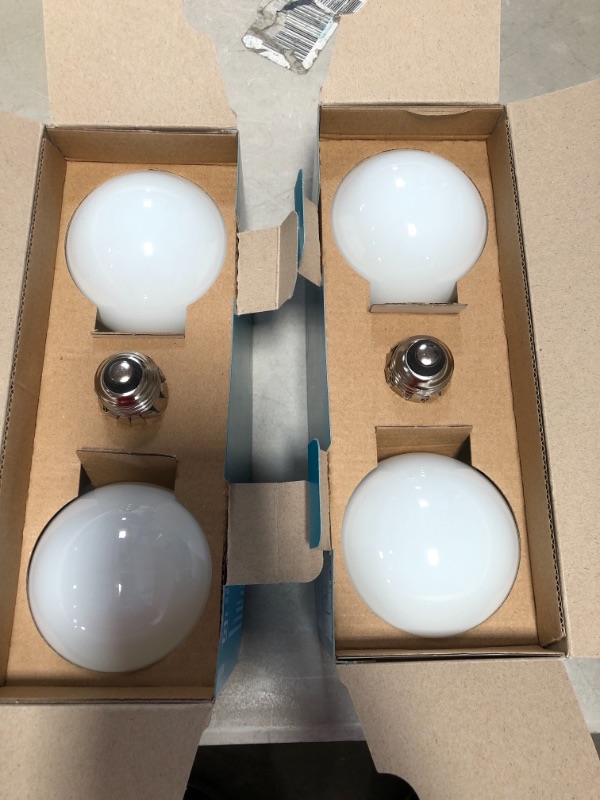 Photo 2 of 100-Watt Equivalent G25 Dimmable Globe Frosted Glass Filament LED Vintage Edison Light Bulb Bright White (3-Pack)
2 box bundle