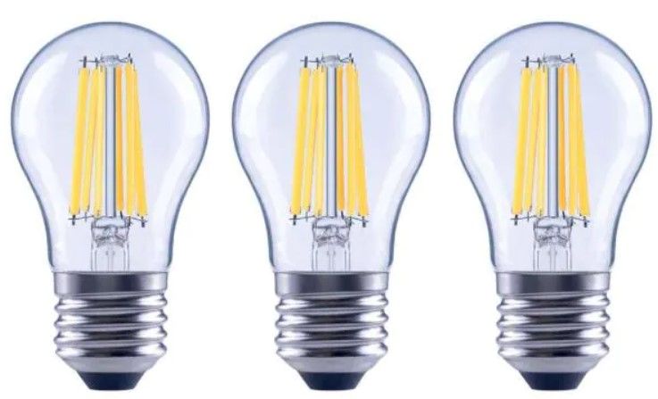 Photo 1 of 100-Watt Equivalent A15 Dimmable Appliance Fan Clear Glass Filament LED Vintage Edison Light Bulb Bright White (3-Pack)
2 pack bundle