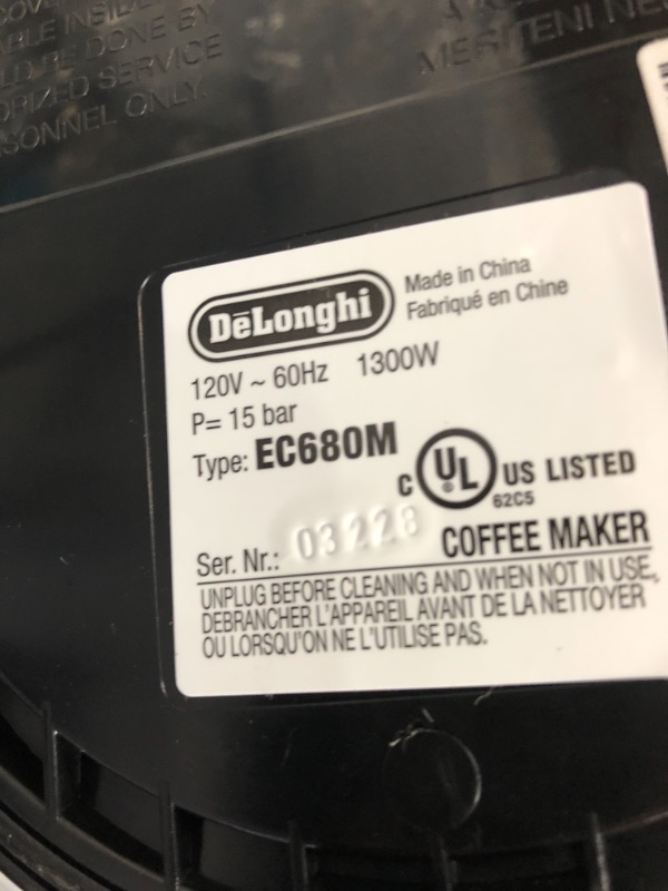 Photo 4 of De'Longhi EC680M Espresso, Stainless Steel, Metallic
