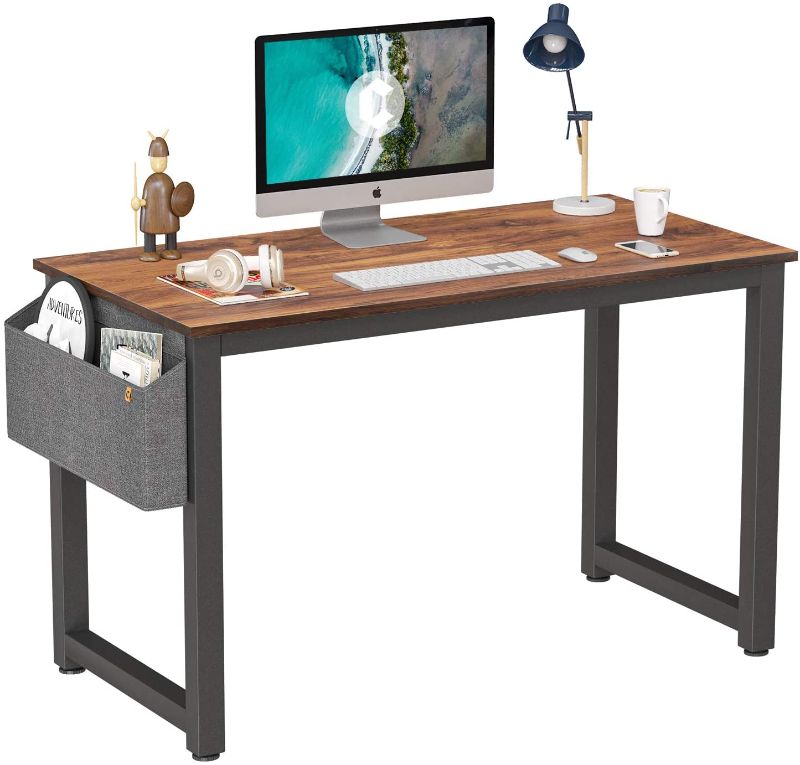 Photo 1 of Cubiker Computer Desk 47" Sturdy Office Desk Modern Simple Style Table for Home Office, Notebook Writing Desk with Extra Strong Legs, Dark Rustic
