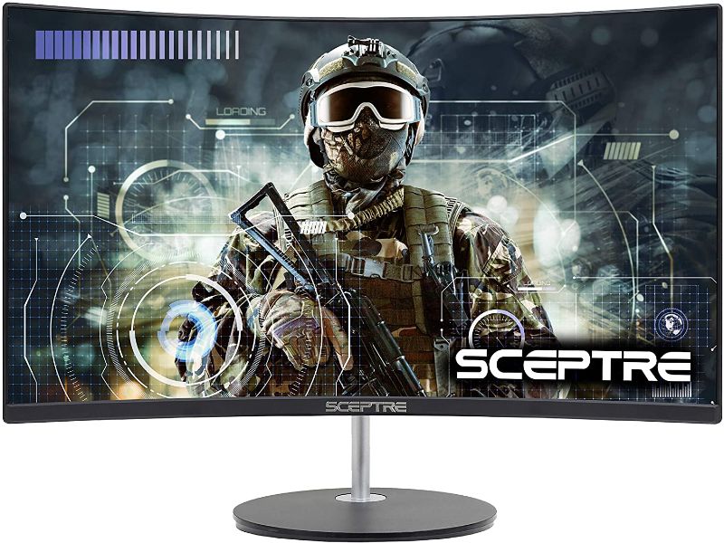 Photo 1 of Sceptre 24" Curved 75Hz Gaming LED Monitor Full HD 1080P HDMI VGA Speakers, VESA Wall Mount Ready Metal Black 2019 (C248W-1920RN)
