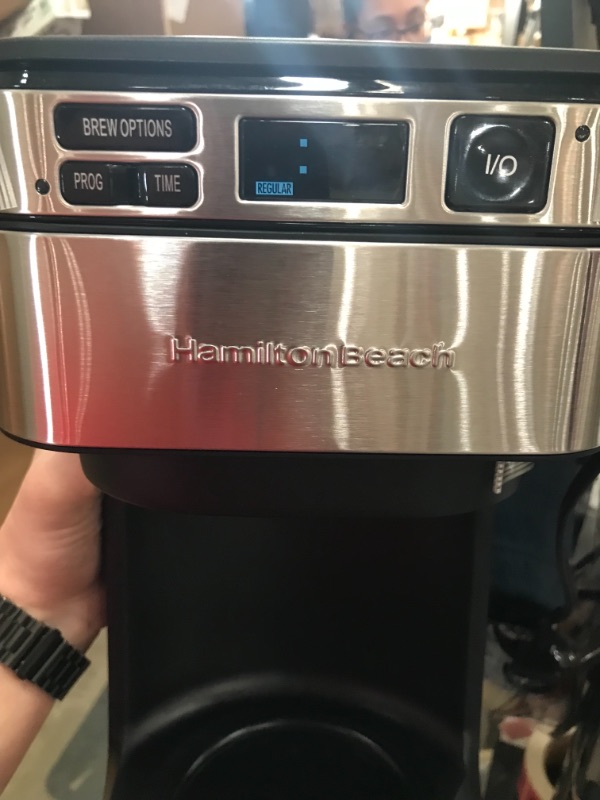 Photo 1 of Hamilton Beach Programmable Coffee Maker, 12 Cups, Front Access Easy Fill, Pause & Serve, 3 Brewing Options, Black (46310)