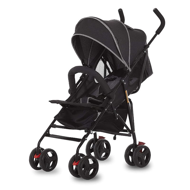 Photo 1 of Dream On Me Vista Moonwalk Stroller | Lightweight Infant Stroller with Compact Fold | Multi-Position Recline | Canopy with Sun Visor | Perfect for Traveling & Theme Parks, Black
AS IS USED 