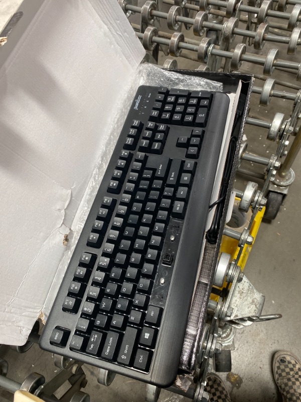 Photo 2 of Perixx PERIBOARD-517 Wired Washable USB Keyboard, Certified with IP 65 Level, Black, US English Layout
AS IS USED, DAMAGED ( SPACE BAR KEY POPPED OFF) 