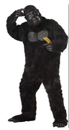 Photo 1 of Adult Male Gorilla Costume, MISSING BANANA, AS IS USED 
