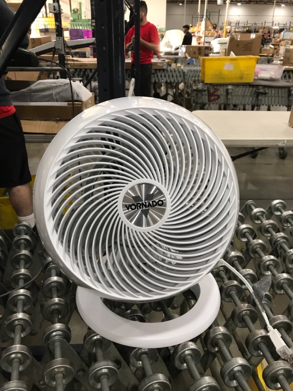 Photo 2 of Vornado 460 Small Whole Room Air Circulator Fan with 3 Speeds, 460-Small, White
AS IS USED, DAMAGED, CHROME BACK BOLT MISSING, PLEASE SEE PHOTOS 