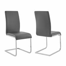 Photo 1 of ARMEN LIVING Amanda Side Upholster Chrome GREY Finish Kitchen & Dining Chair-Set of 2
PREVIOUSLY OPENED, MISSING HARDWARE 