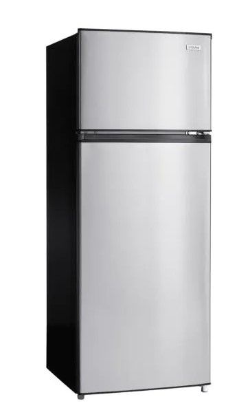 Photo 1 of 7.1 cu. ft. Top Freezer Refrigerator in Stainless Steel Look
